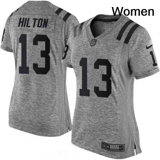 Womens Nike Indianapolis Colts 13 TY Hilton Limited Gray Gridiron NFL Jersey